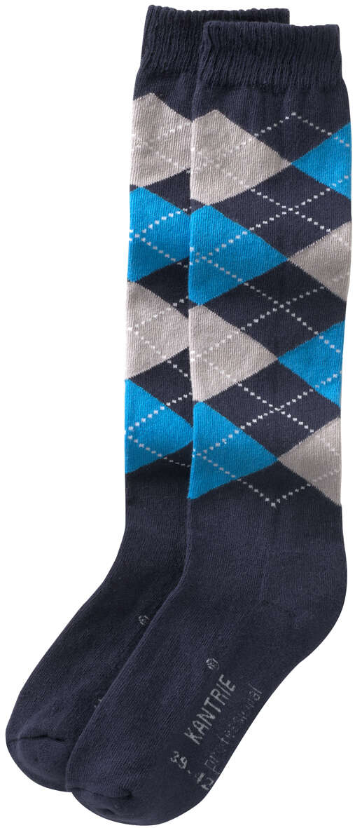 KANTRIE Kniestrümpfe, grau/hellblau/marine